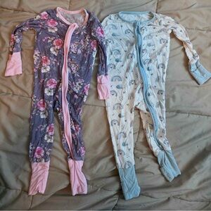 Little Sleepies Floral and Rainbow Footies